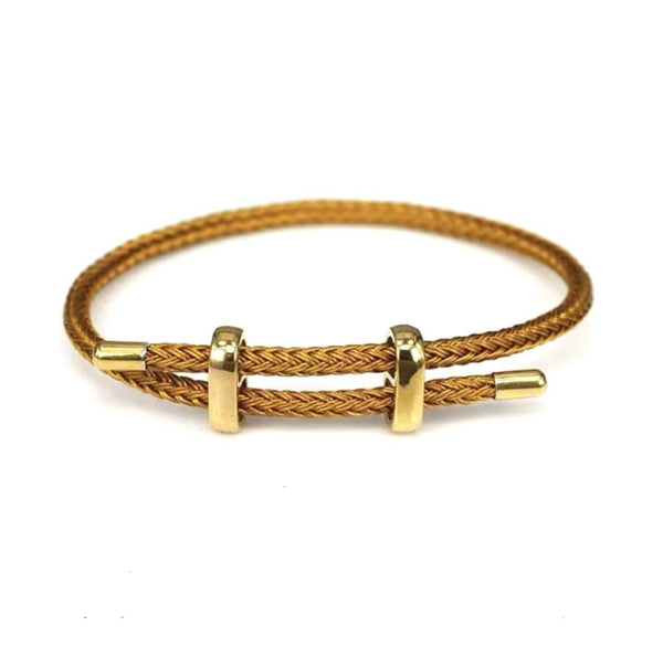 Woven steel rope bracelet gold edition | Emils Jewellery  Online Shop