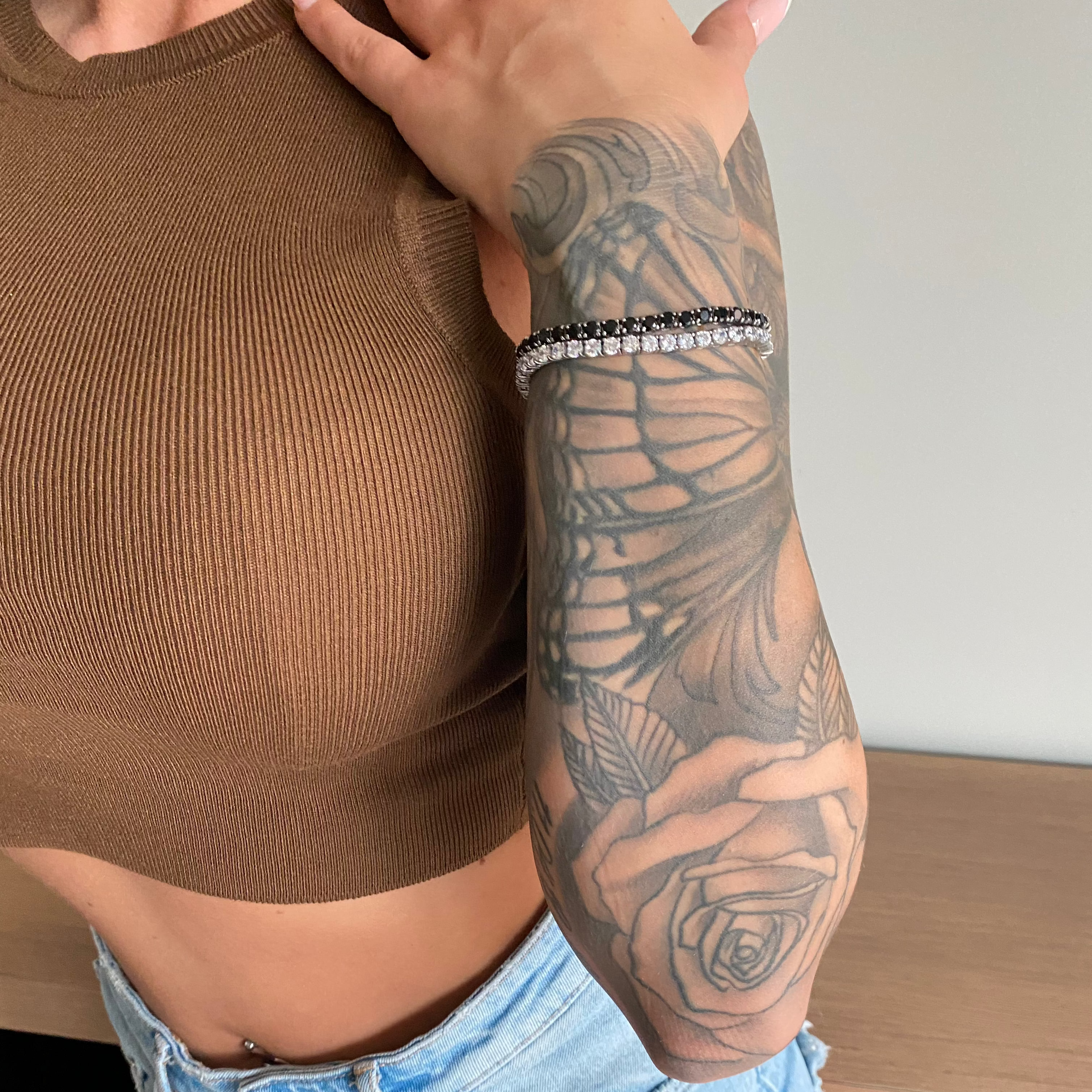 Tennis bracelet white Emils Jewellery Online Shop Armband Cubic zirconia stones. Like white vvs diamonds. Premium bracelet for men and women. 100% water and sweat proof