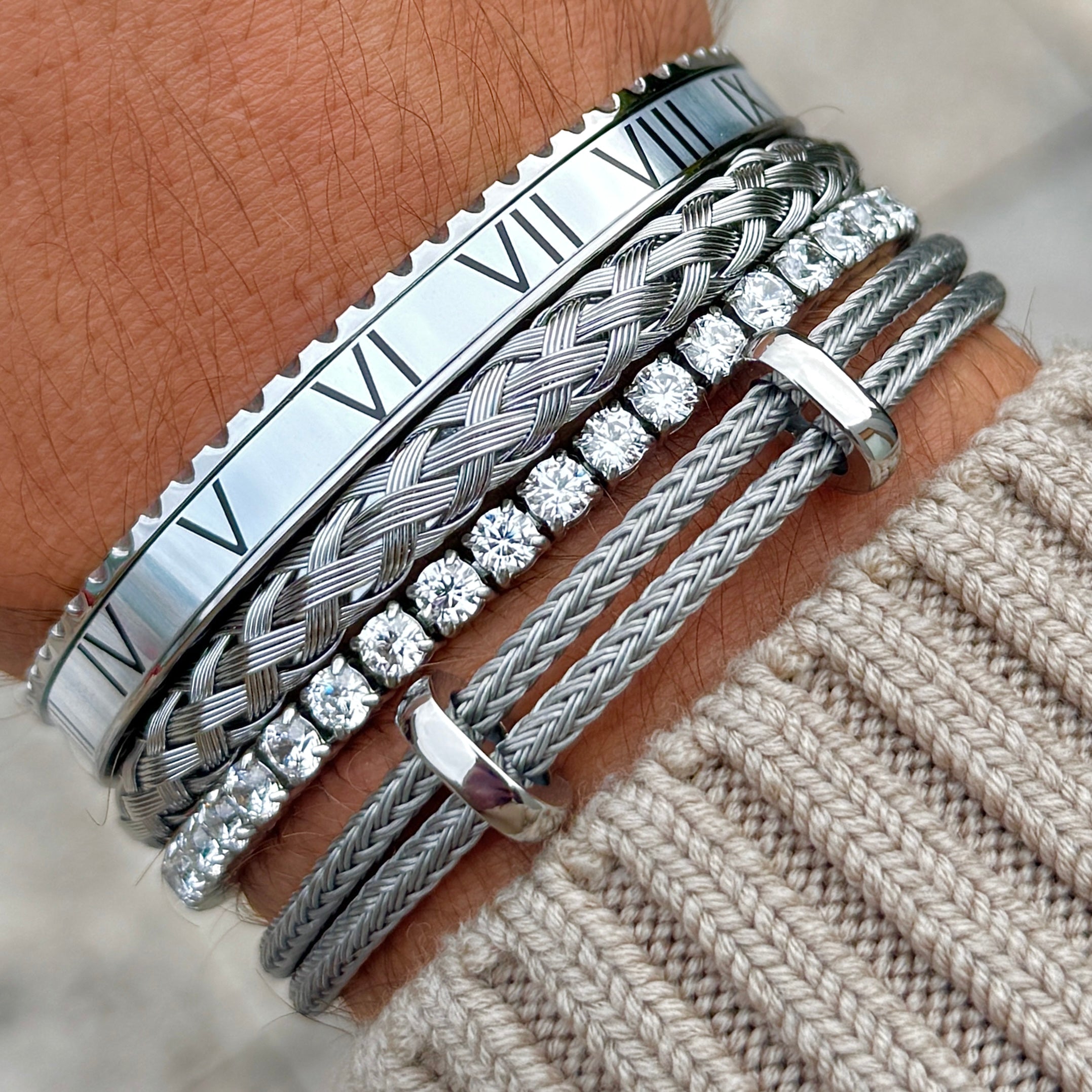 Woven steel rope bangle Emils Jewellery Online Shop bracelet Water proof bracelet for men