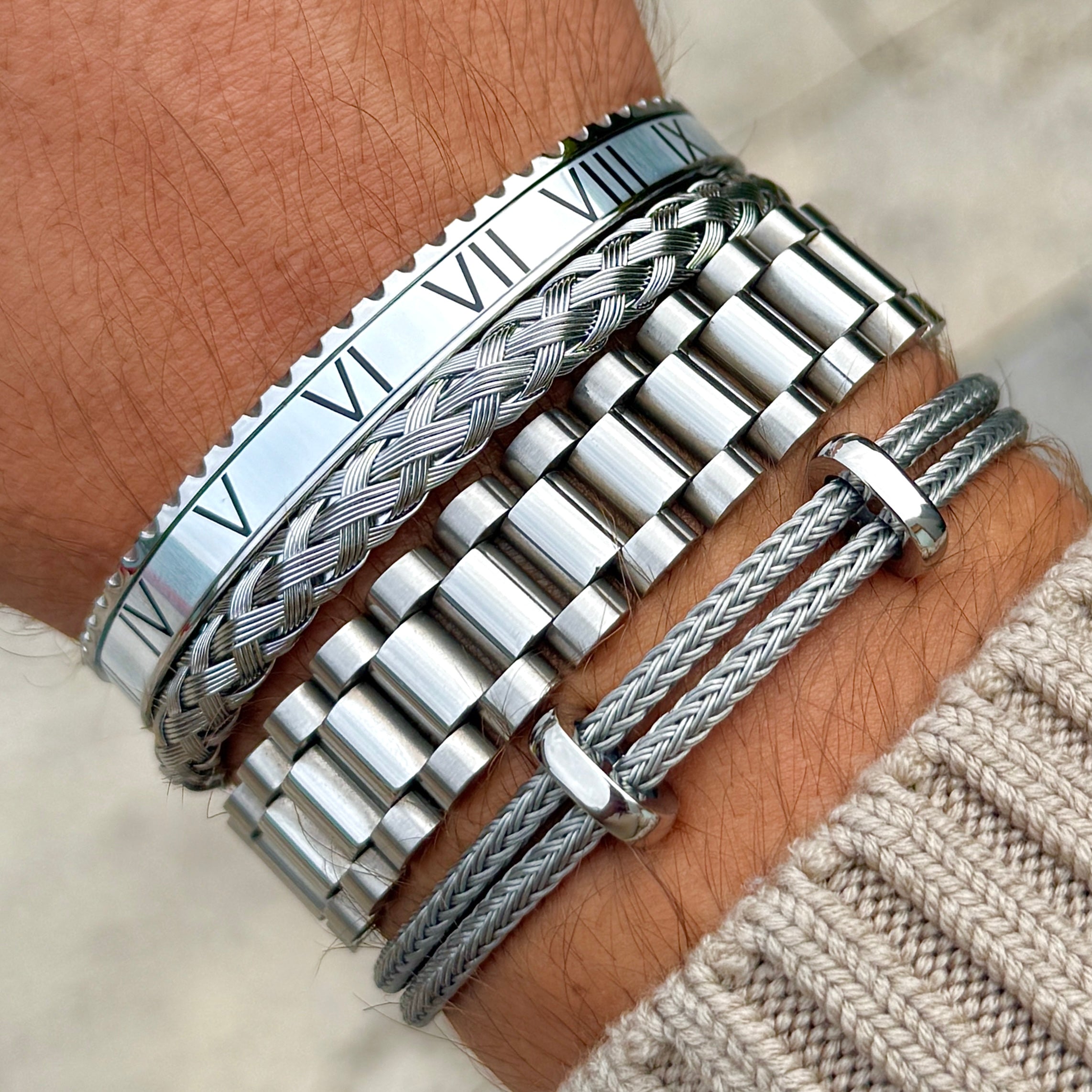 Woven steel rope bangle Emils Jewellery Online Shop bracelet Water proof bracelet for men