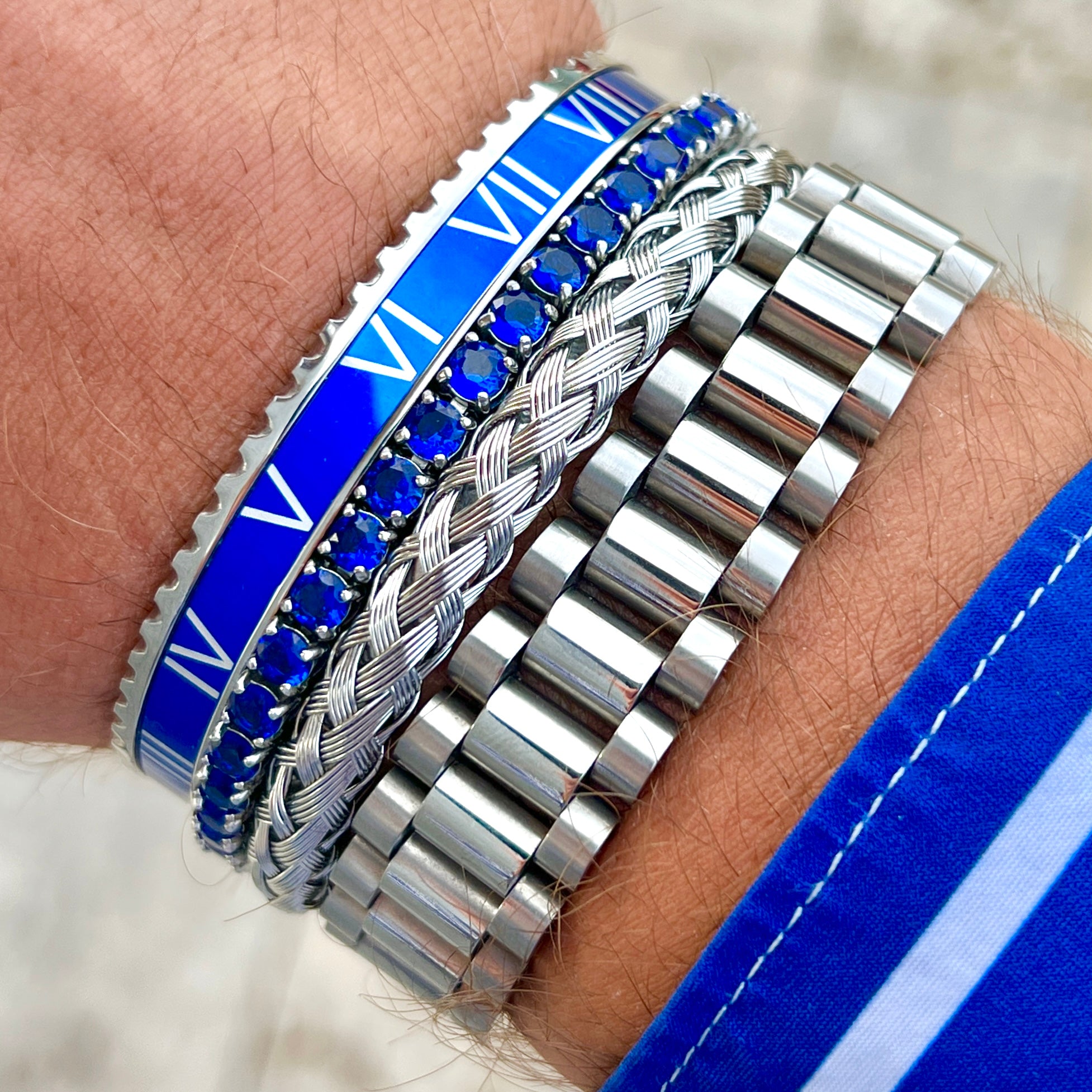 Roman Speed bracelet silver blue Emils Jewellery Online shop jewelry Armband