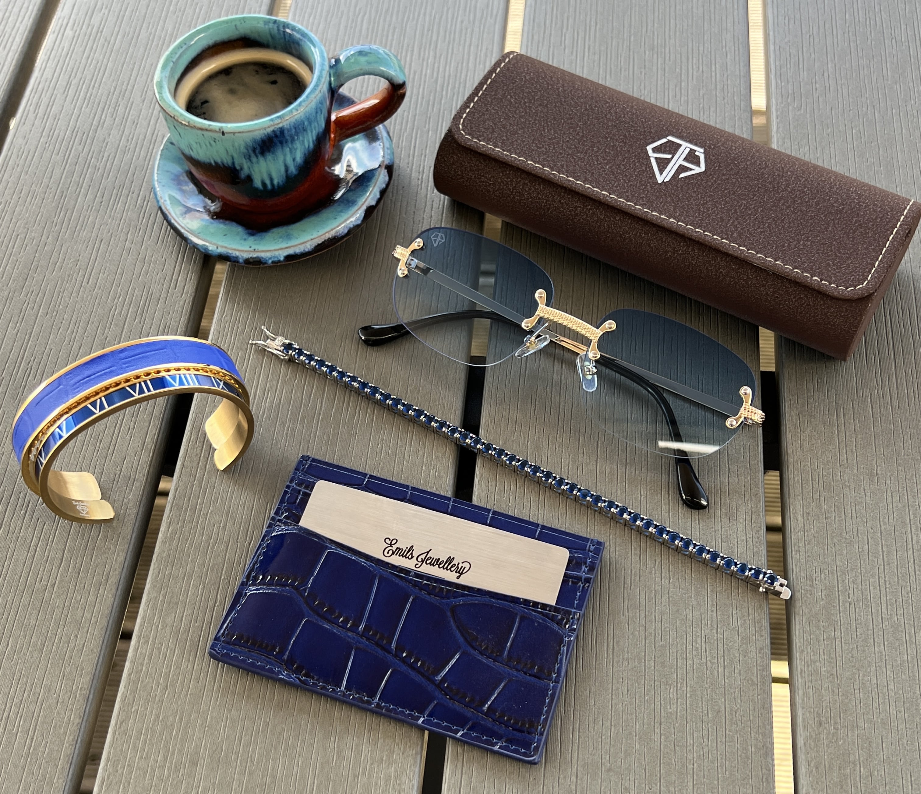 Sunglasses card holder and bracelets Emils Jewellery bracelet and jewelry online shop