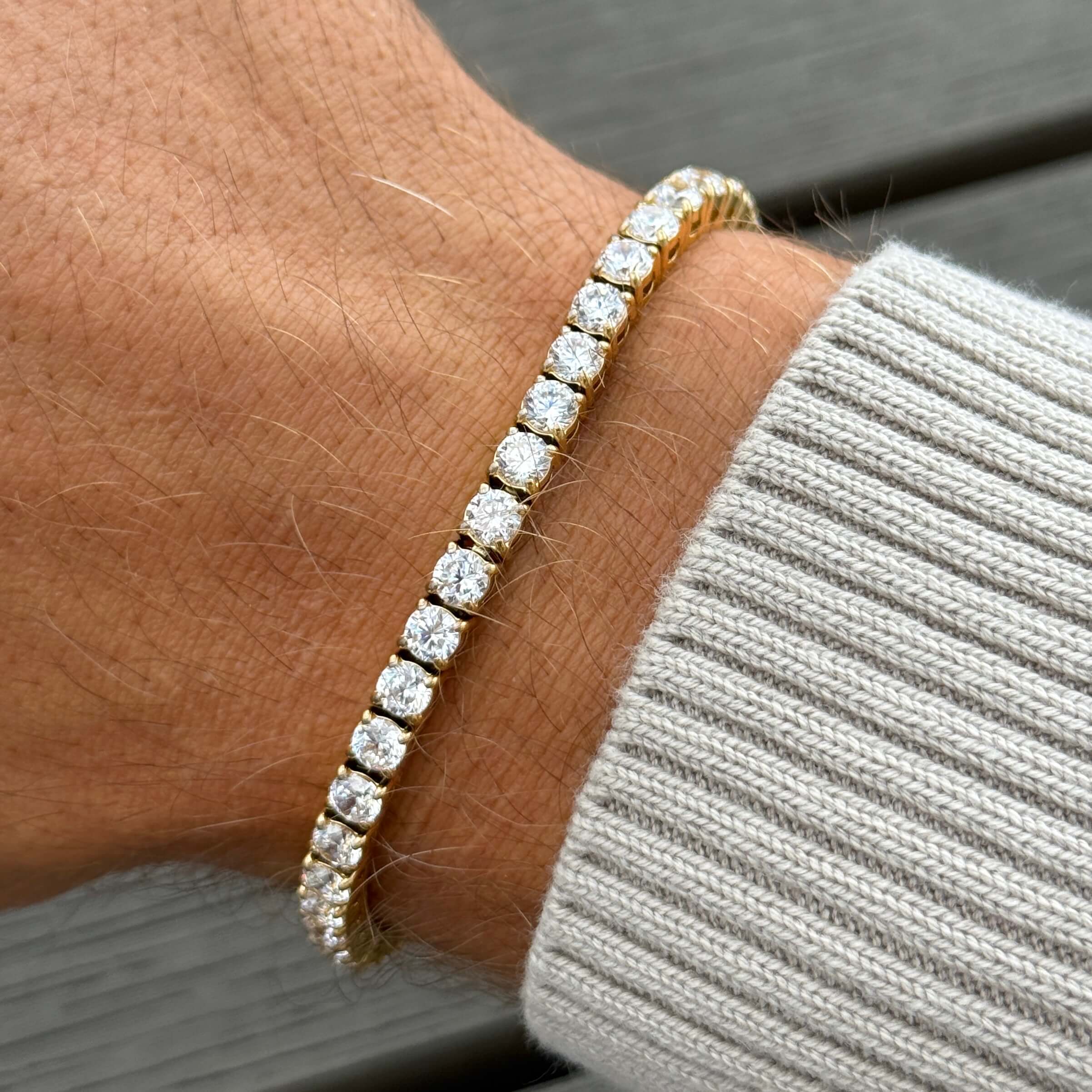 Tennis bracelet white 4mm gold Emils Jewellery Premium jewelry Online Shop