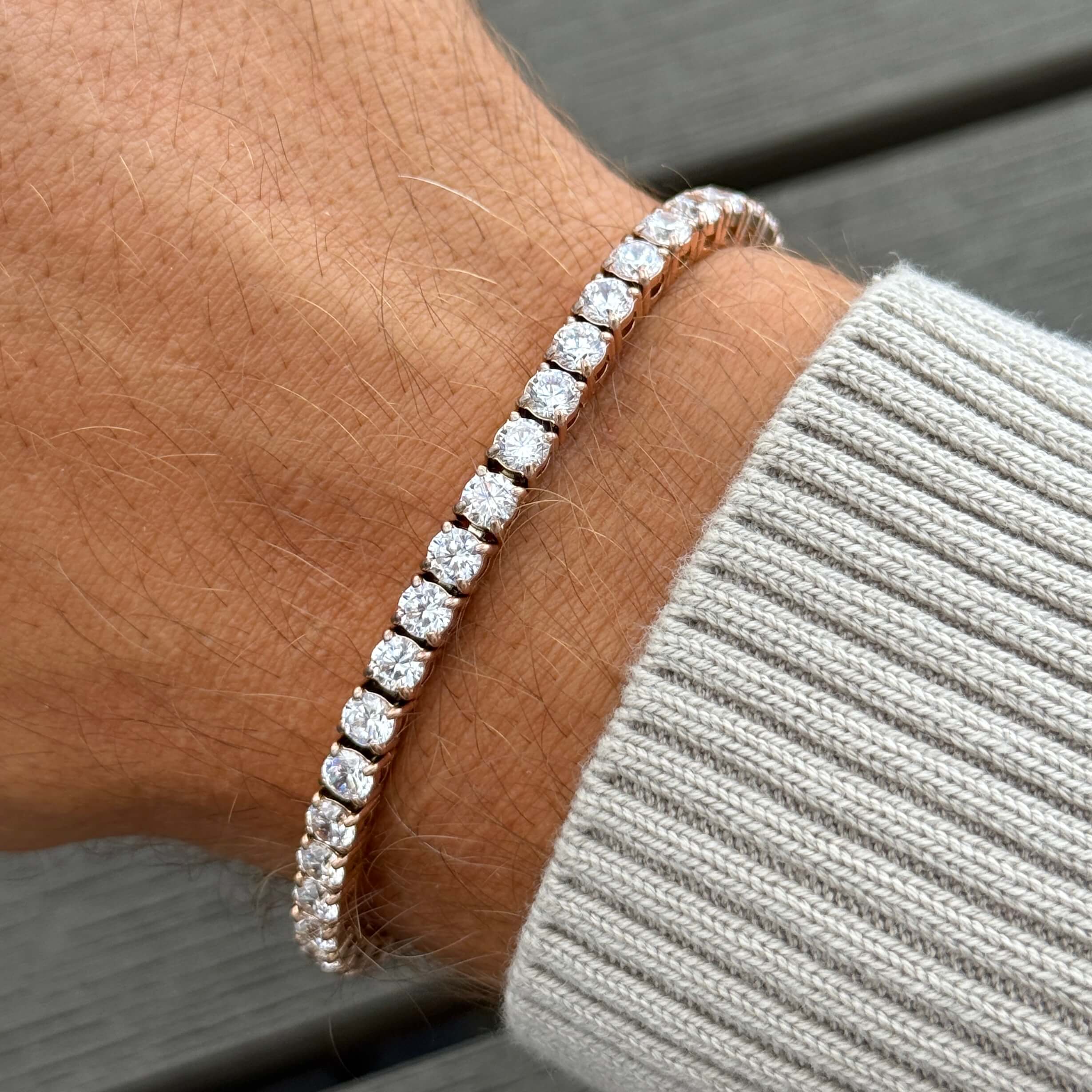 Tennis bracelet white 4mm rose gold Emils Jewellery Online Shop