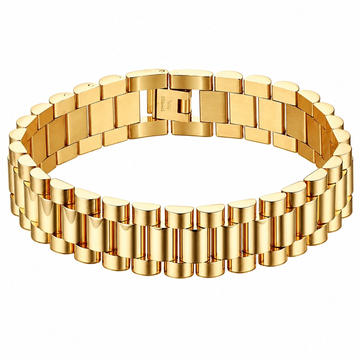 President bracelet gold by Emils Jewellery Online shop Premium water and sweat proof bracelet. Perfect for watch enthusiasts and collectors. For men