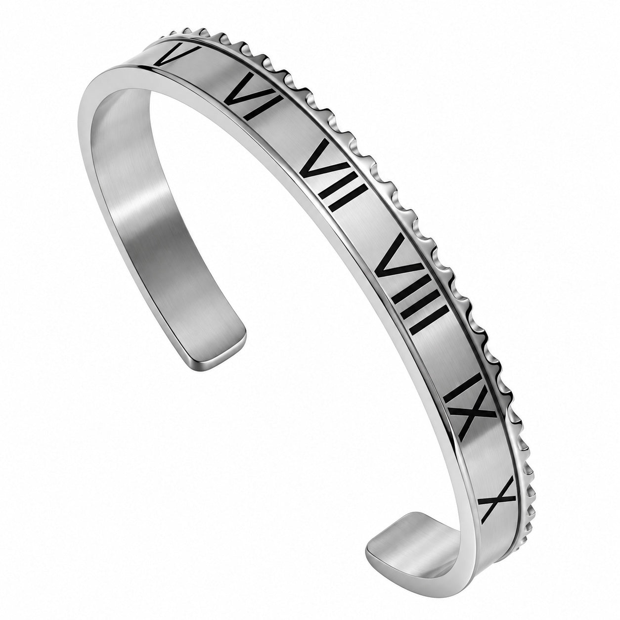 Roman Speed bracelet silver edition by Emils Jewellery Stainless steel bracelet. Bezel style bracelet Inspired by the bezel of luxury watches. Water and sweat proof. For men, watch enthusiasts and collectors