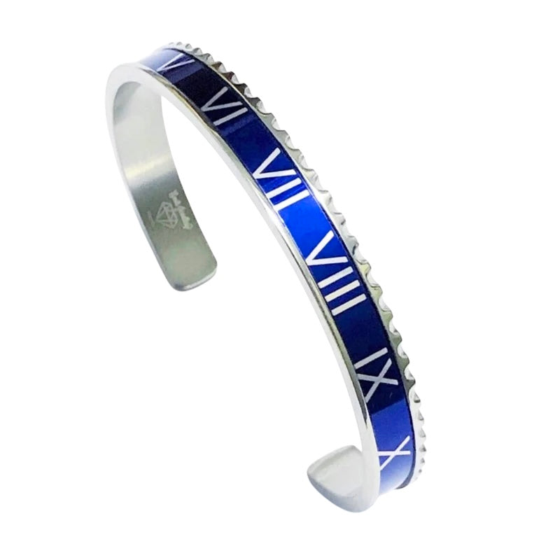Roman Speed bracelet silver blue bezel style - Emils Jewellery Online Shop