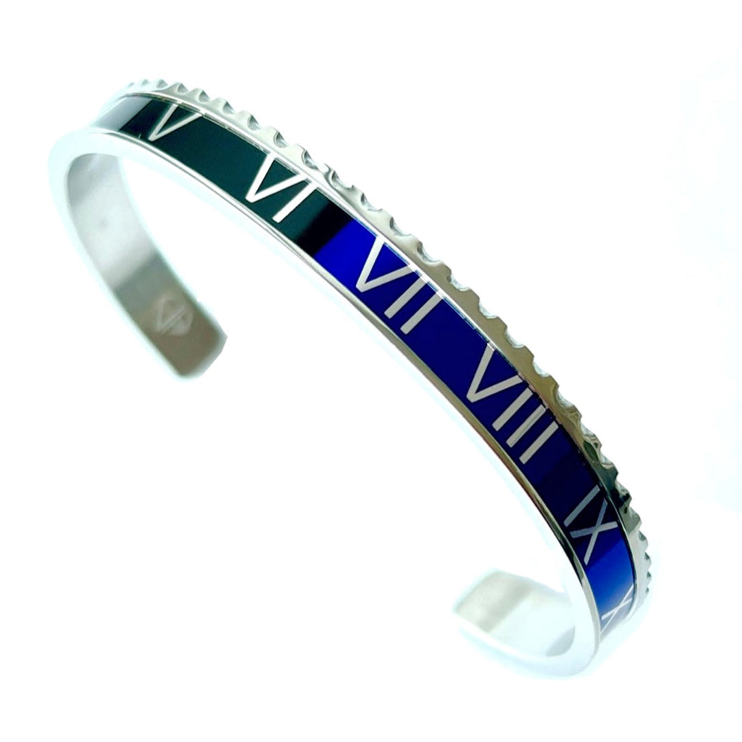 Roman Speed bracelet black and blue Emils Jewellery bezel style bracelet