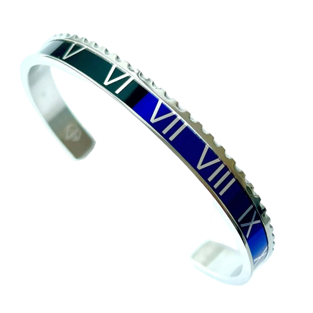 Roman Speed bracelet black and blue Emils Jewellery bezel style bracelet