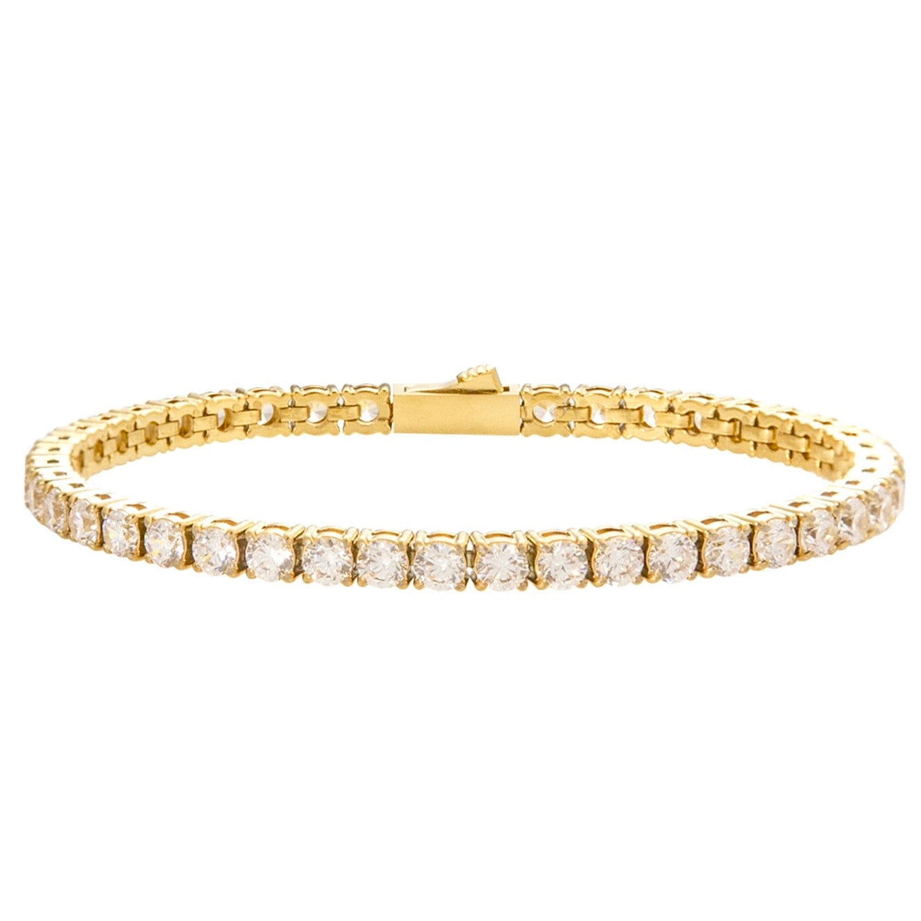 Tennis bracelet white 4mm gold Emils Jewellery Premium jewelry Online Shop