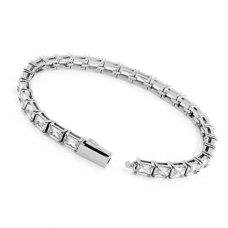 Tennis bracelet radiant cut white 5mm x 4mm Emils Jewellery jewelry