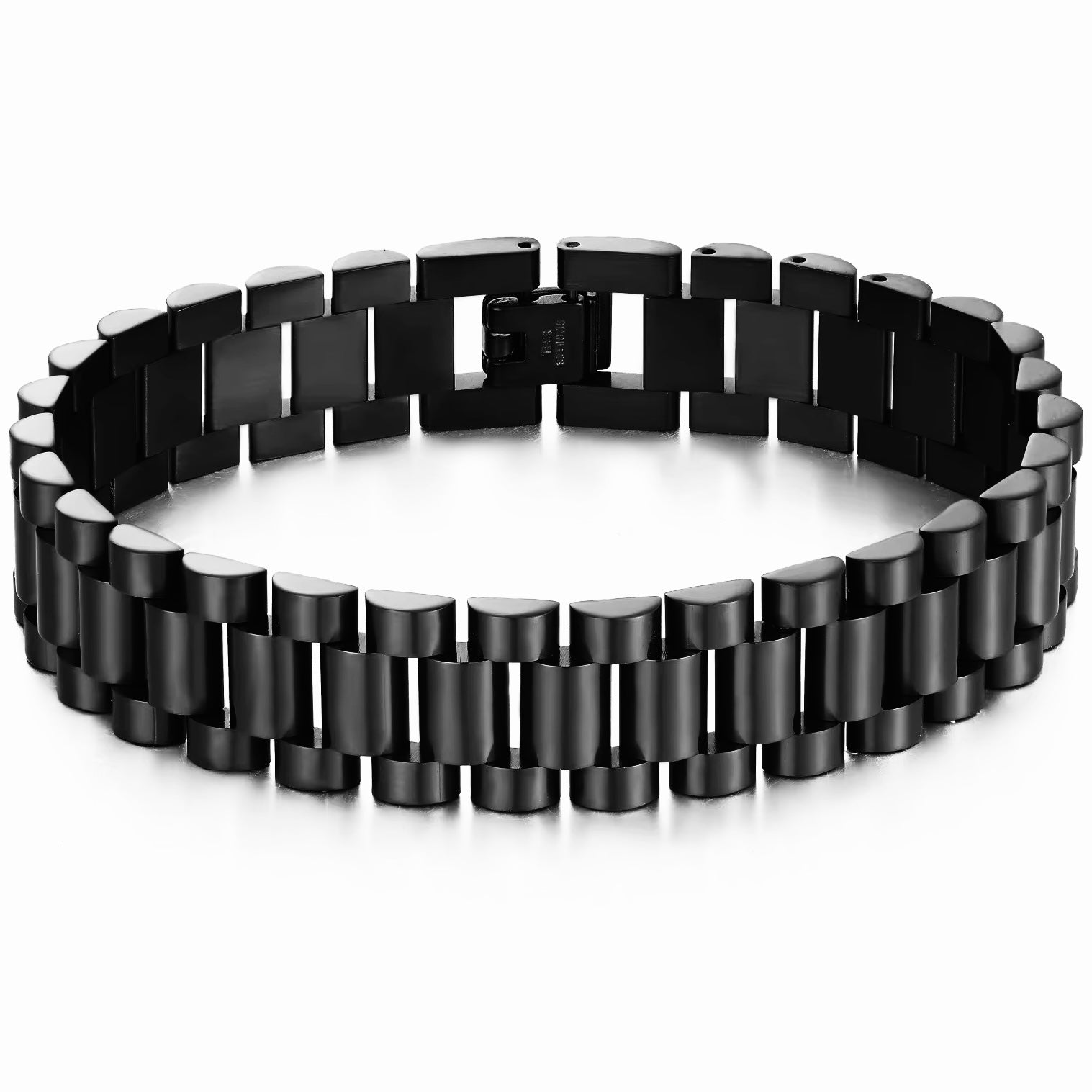 Triple Link bracelet black Emils Jewellery Online Shop. Premium water and sweat proof bracelet. Perfect for watch enthusiasts and collectors. For men
