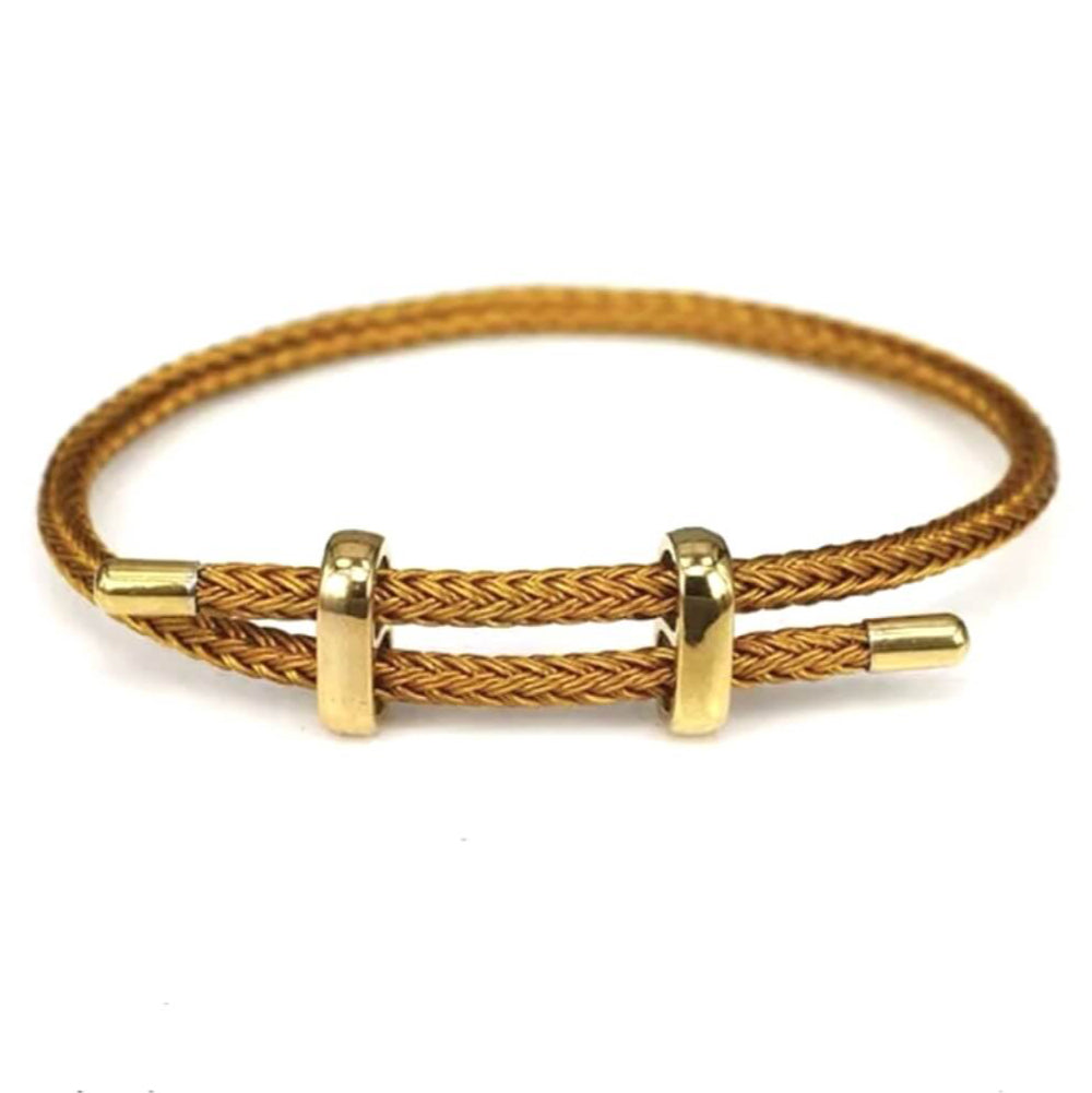Woven steel rope bracelet gold edition | Emils Jewellery Online Shop