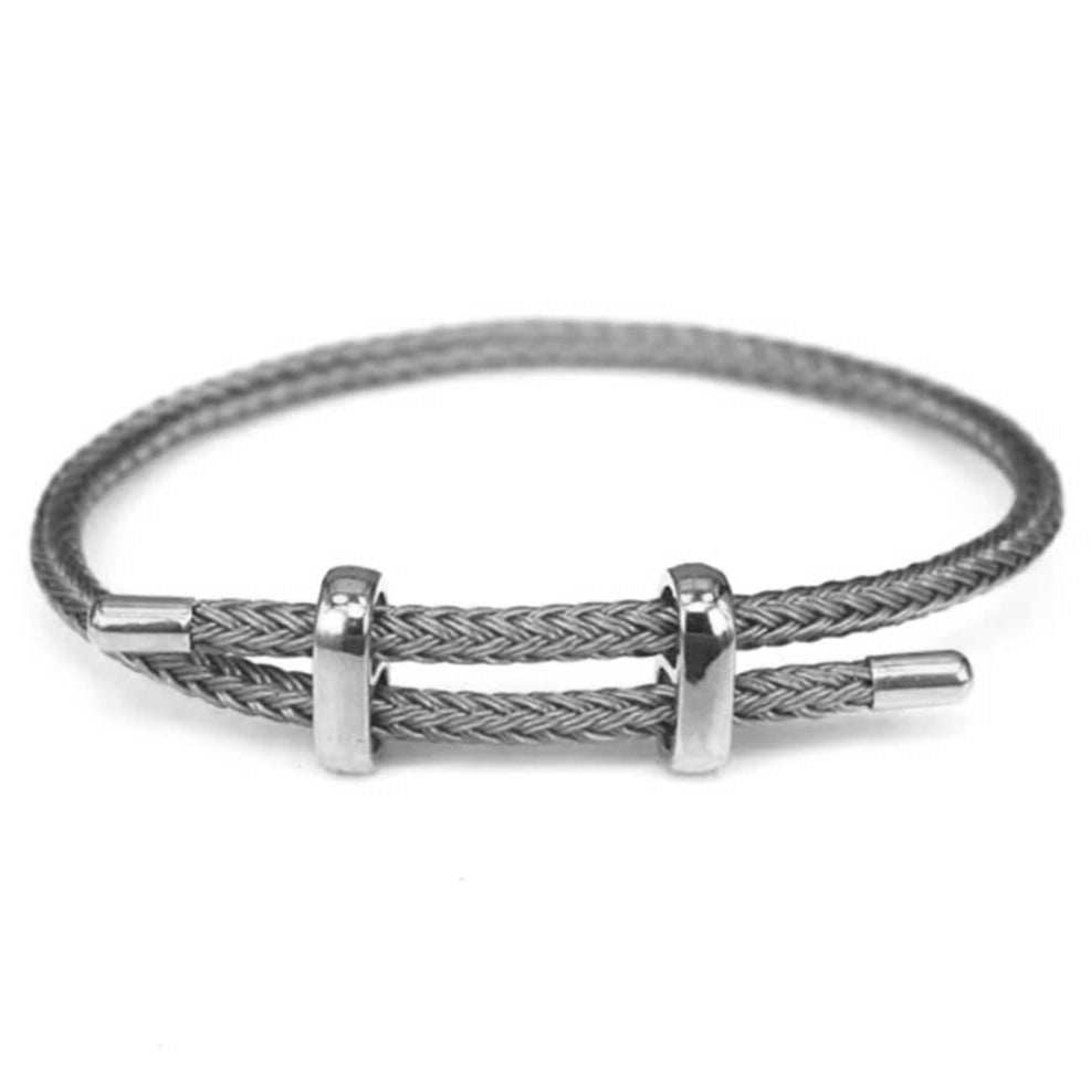 Woven steel rope bracelet silver edition | Emils Jewellery Online Shop