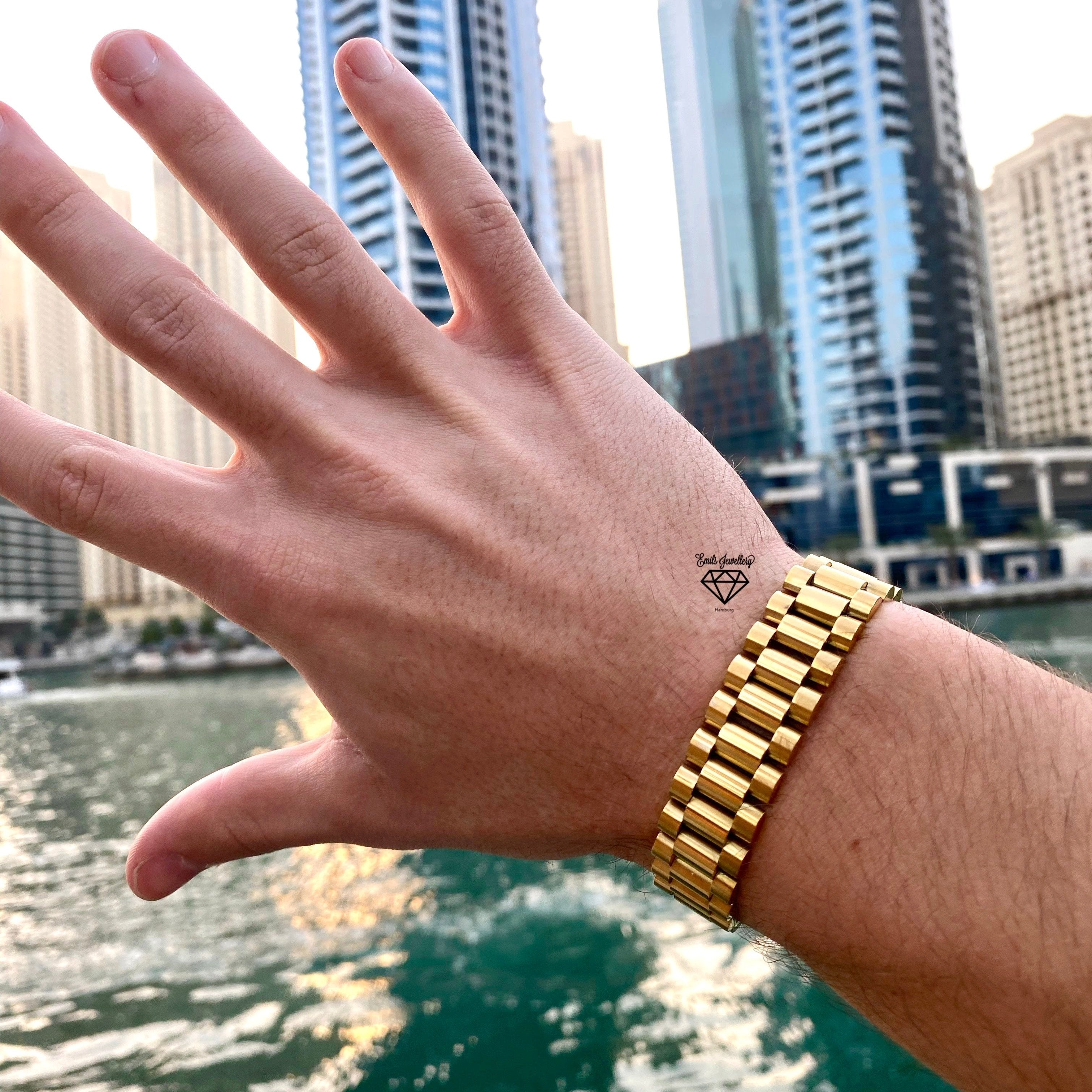 Gold President bracelet at Marina Bay in Dubai