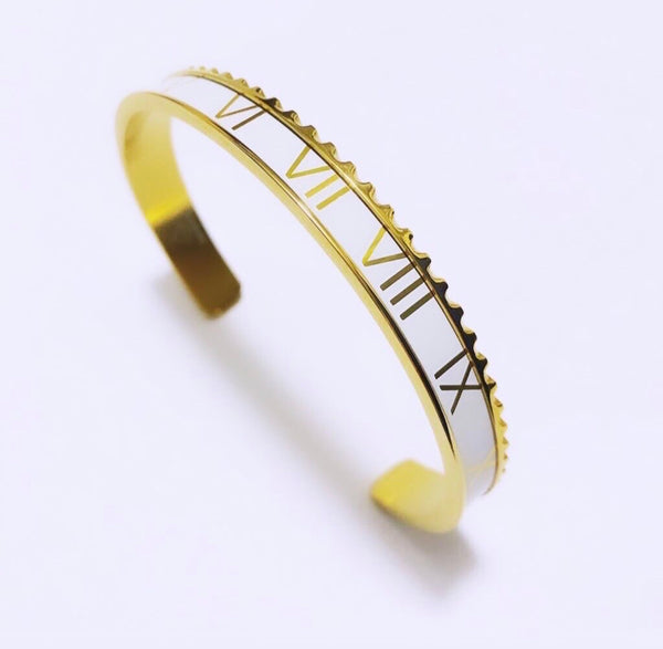 Roman Speed bracelet gold white - Emils Jewellery