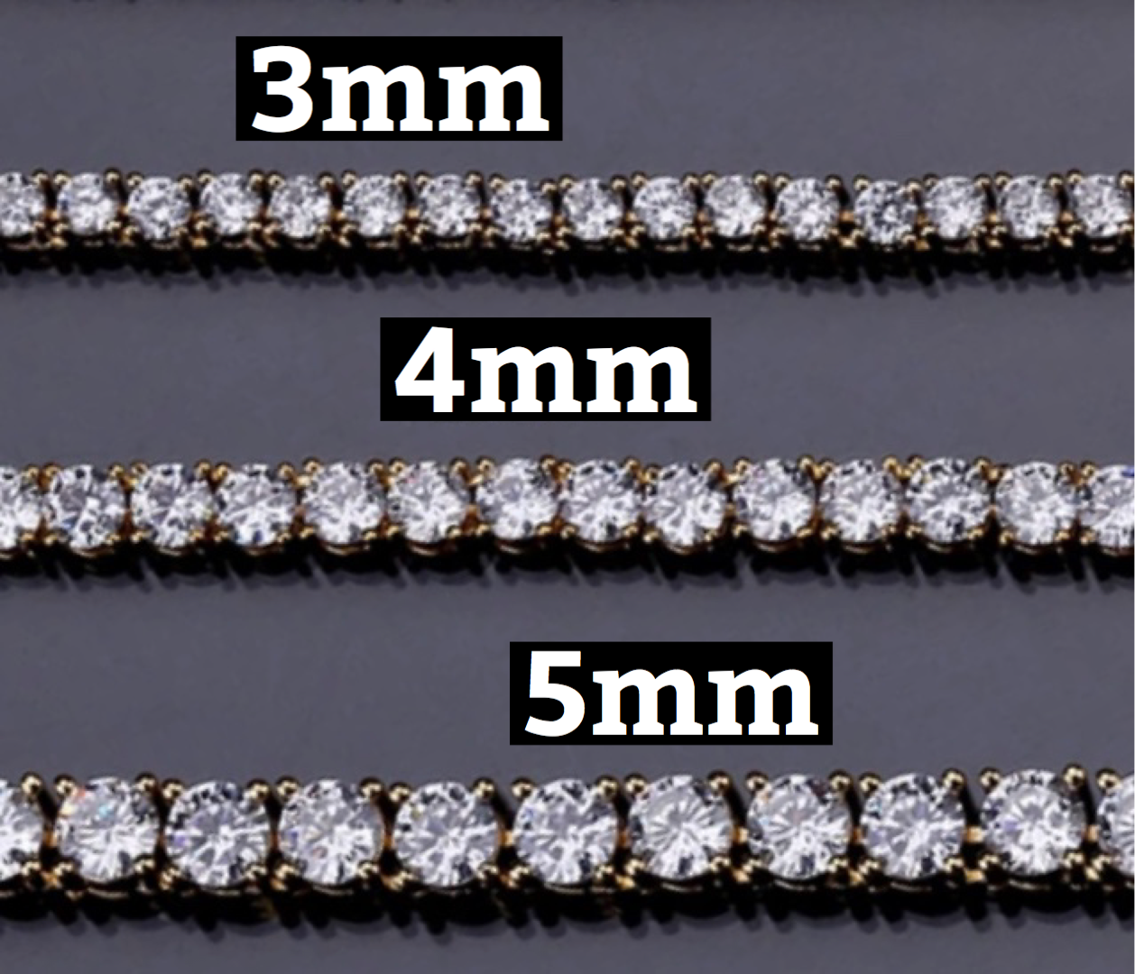 Tennis chain 4mm blue 50cm Sapphire Emils Jewellery Online Shop