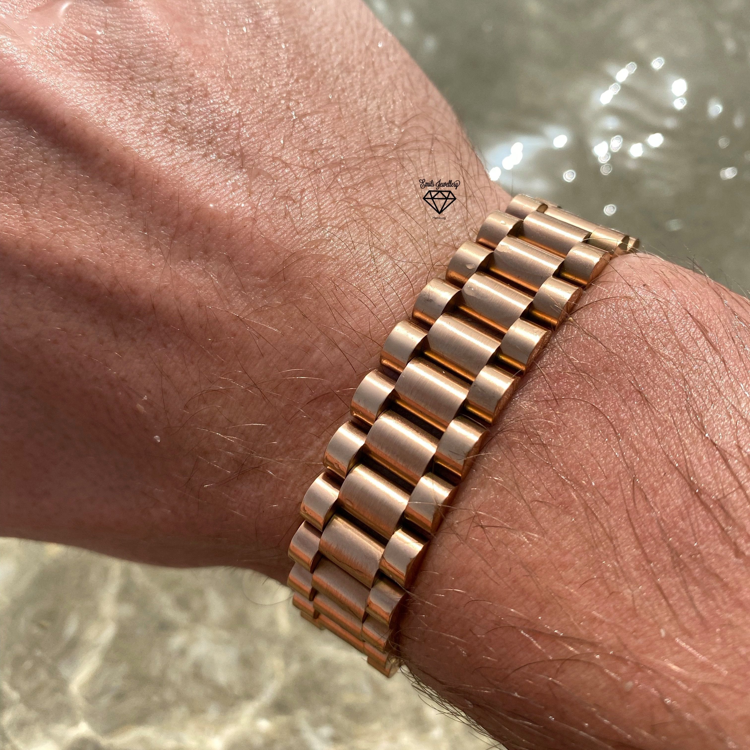 President bracelet rose gold - Emils Jewellery stainless steel