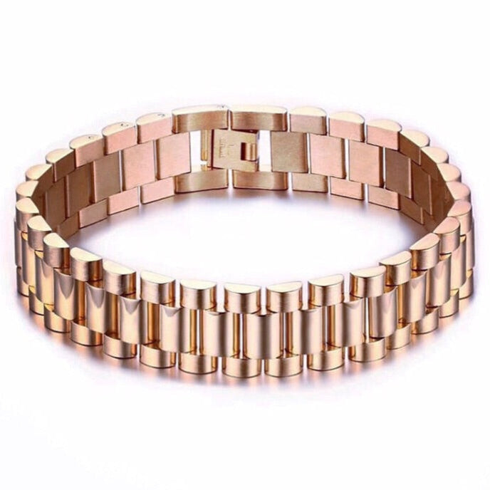 President bracelet rose gold - Emils Jewellery stainless steel