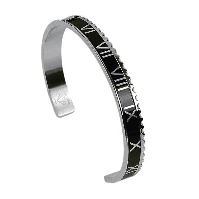 Roman Speed bracelet black silver bezel style - Emils Jewellery Mens Online Shop jewelry