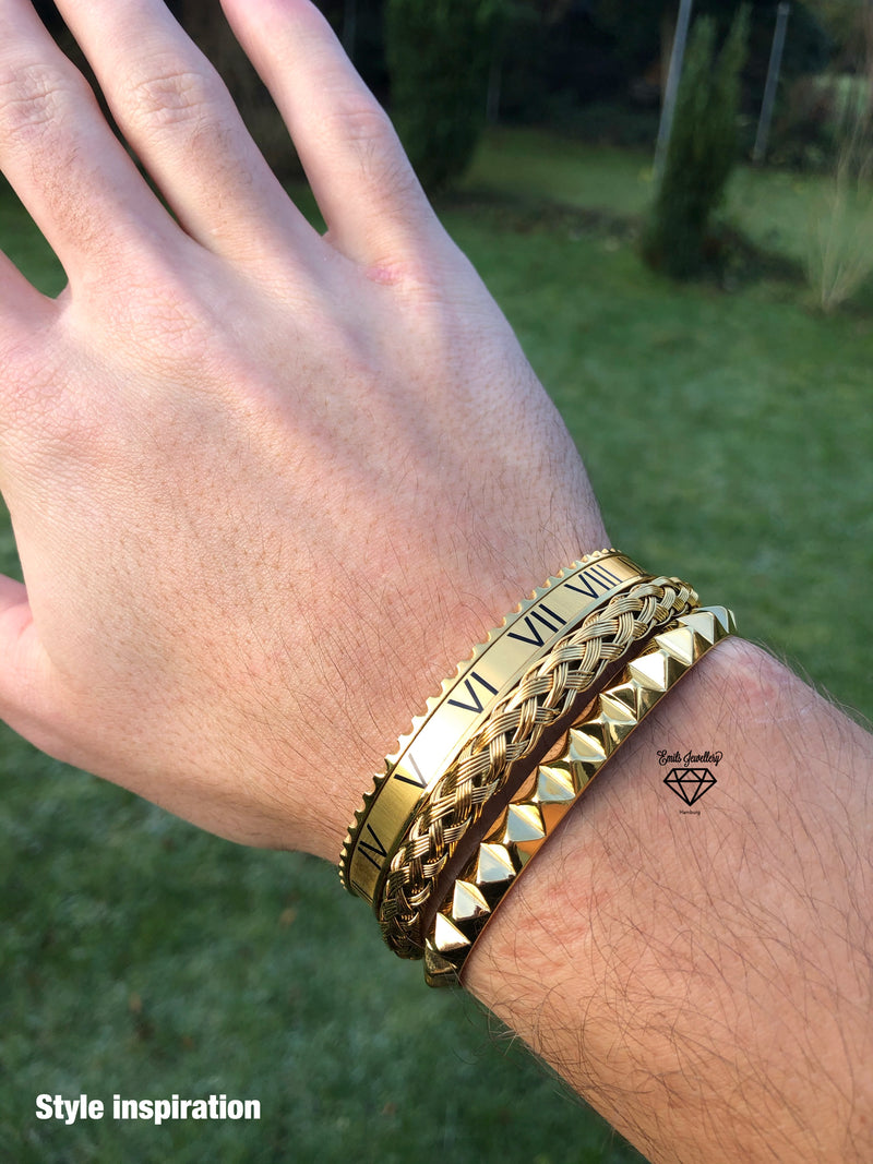 Roman Speed bracelet Gold Edition - Emils Jewellery bezel style bracelet