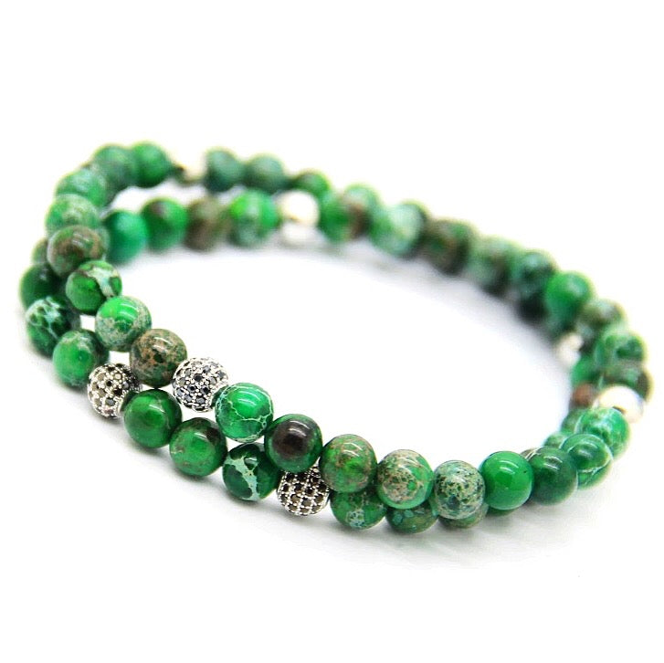 Wrap bracelet green sea sediment - Emils Jewellery