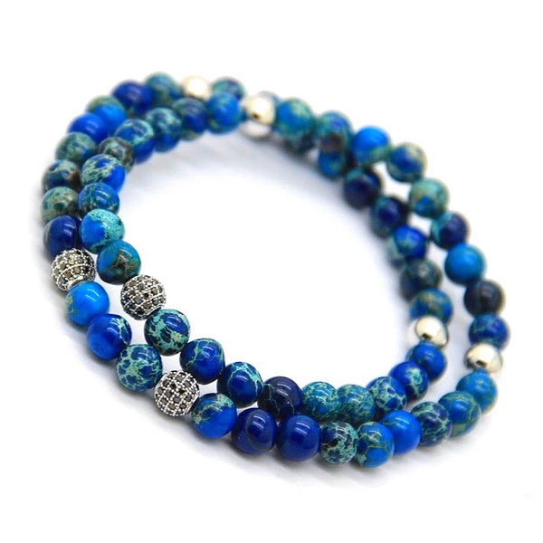 Wrap bracelet blue sea sediment - Emils Jewellery