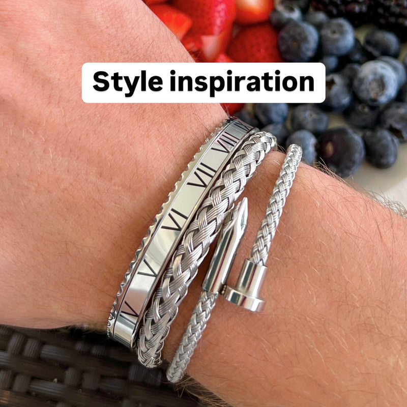 Woven steel Nail bracelet - Emils Jewellery Stainless steel bracelet