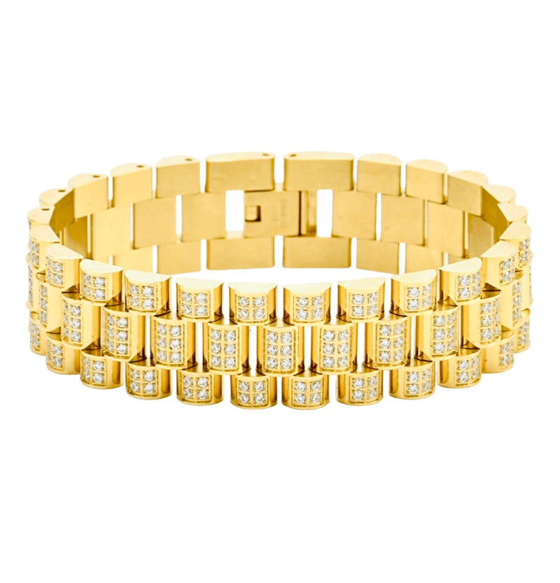 Iced out Präsidentenarmband gold Emils Jewellery Online Shop