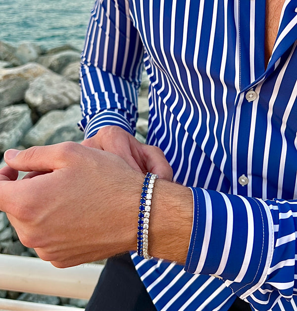 tennis bracelet blue and white - Emils Jewellery Online shop