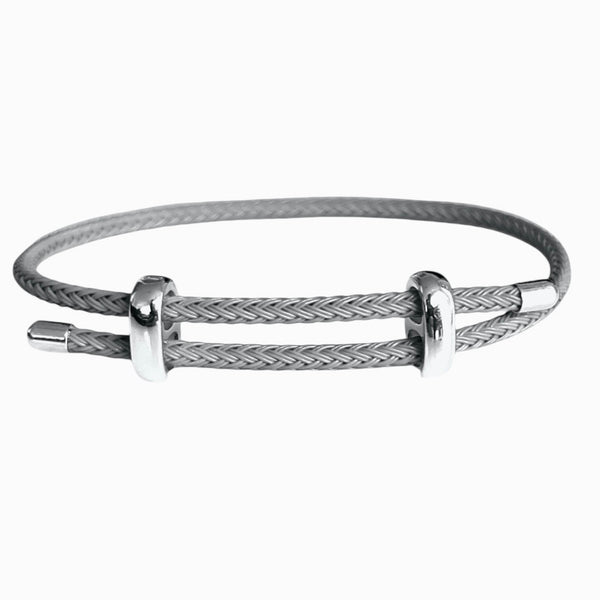 Woven steel rope bracelet silver edition | Emils Jewellery Online Shop