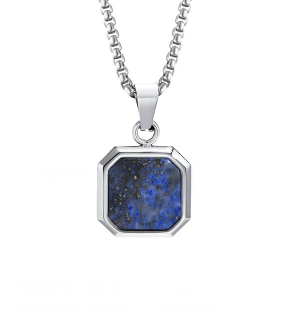 Lapis Lazuli stainless steel pendant chain Emils Jewellery Online Shop