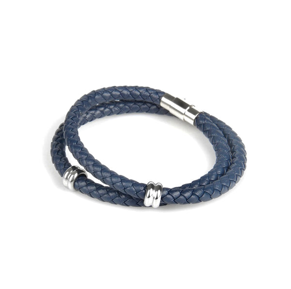 Bracciale in pelle blu bangle Emils Jewellery  Online Shop