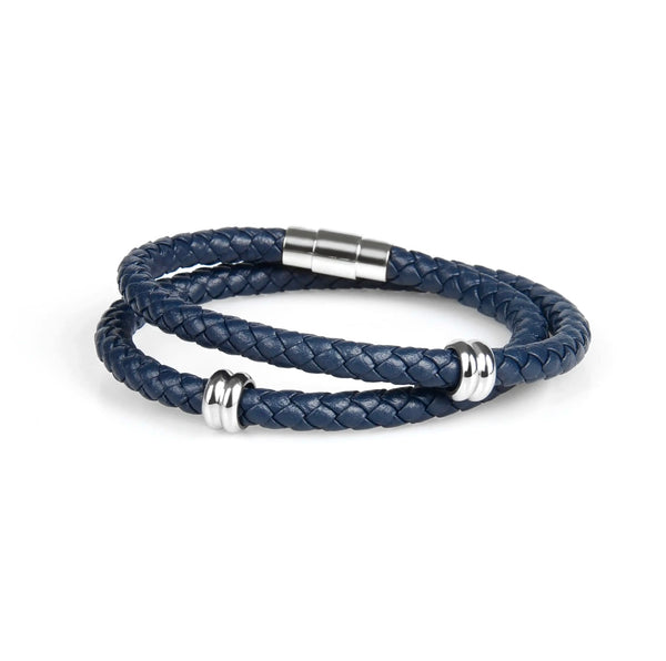 Wrap blue leather bracelet bangle Emils Jewellery Online Shop