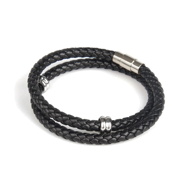 Wrap pulsera de cuero negro bangle Emils Jewellery  Tienda Online