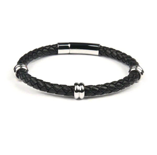 Bracelet en cuir noir bangle Emils Jewellery  Boutique en ligne
