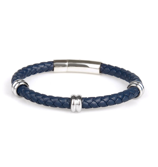 Blue leather bracelet bangle Emils Jewellery Online Shop