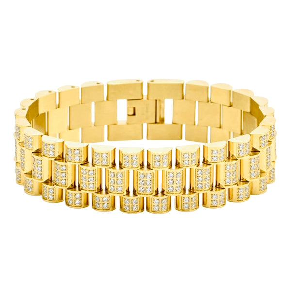 Iced out President bracelet gold Emils Jewellery Online Shop
