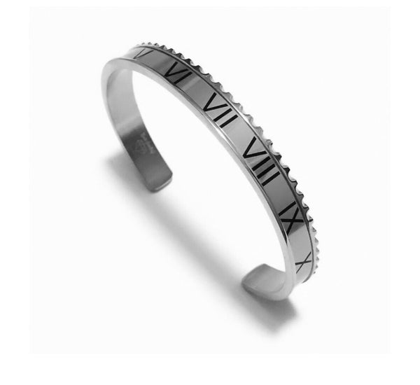 Roman Speed bracelet silver edition by Emils Jewellery Stainless steel bracelet. Bezel style bracelet