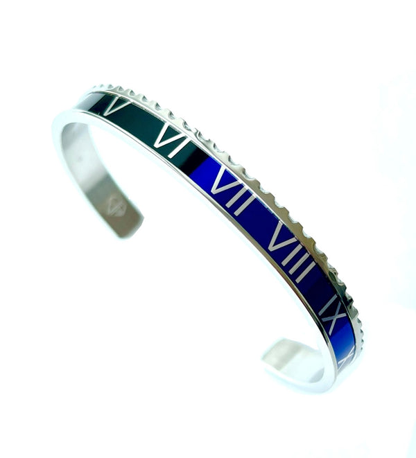 Roman Speed bracelet black and blue Emils Jewellery bezel style bracelet
