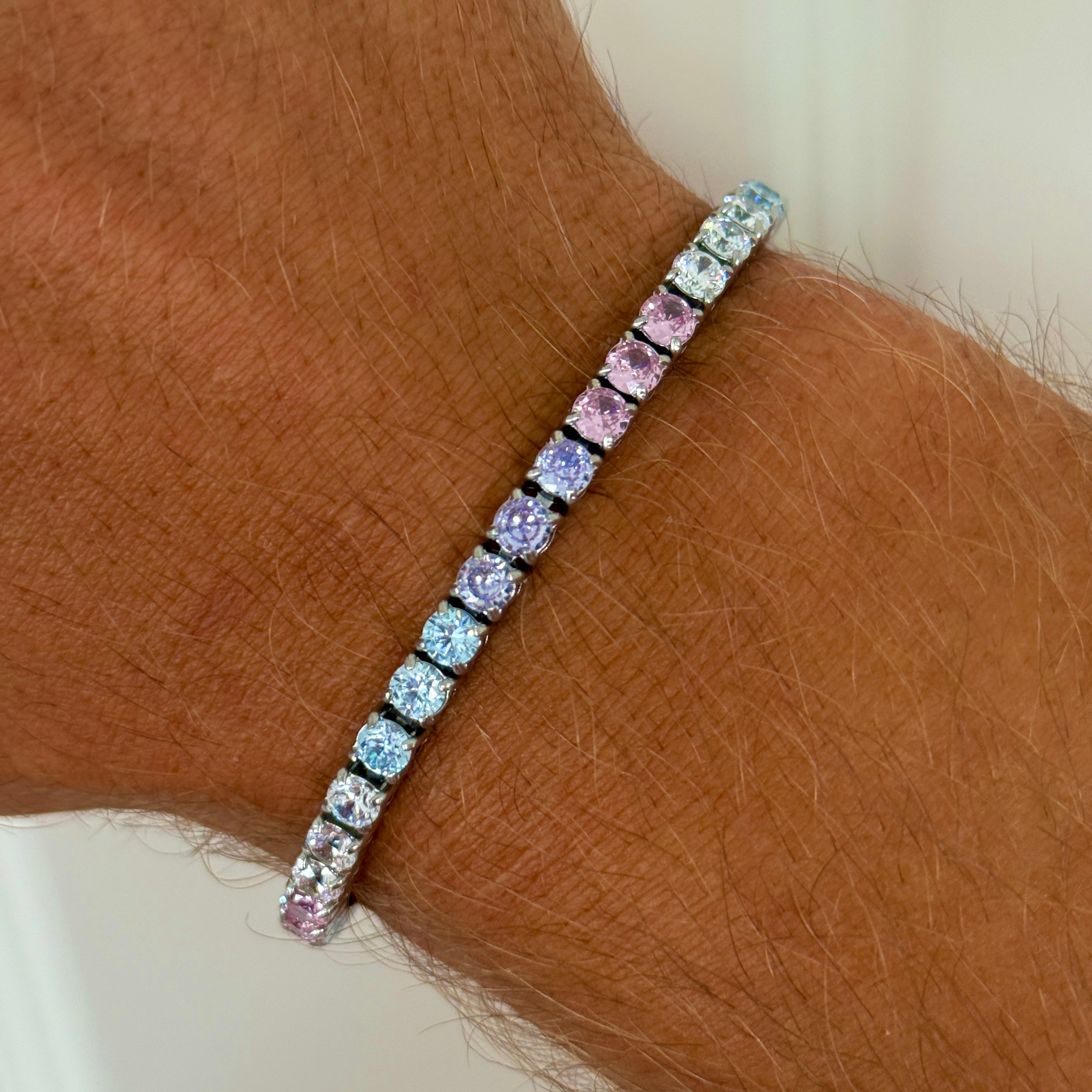 Tennis bracelet cotton candy 4mm Emils Jewellery Premium jewelry Online Shop