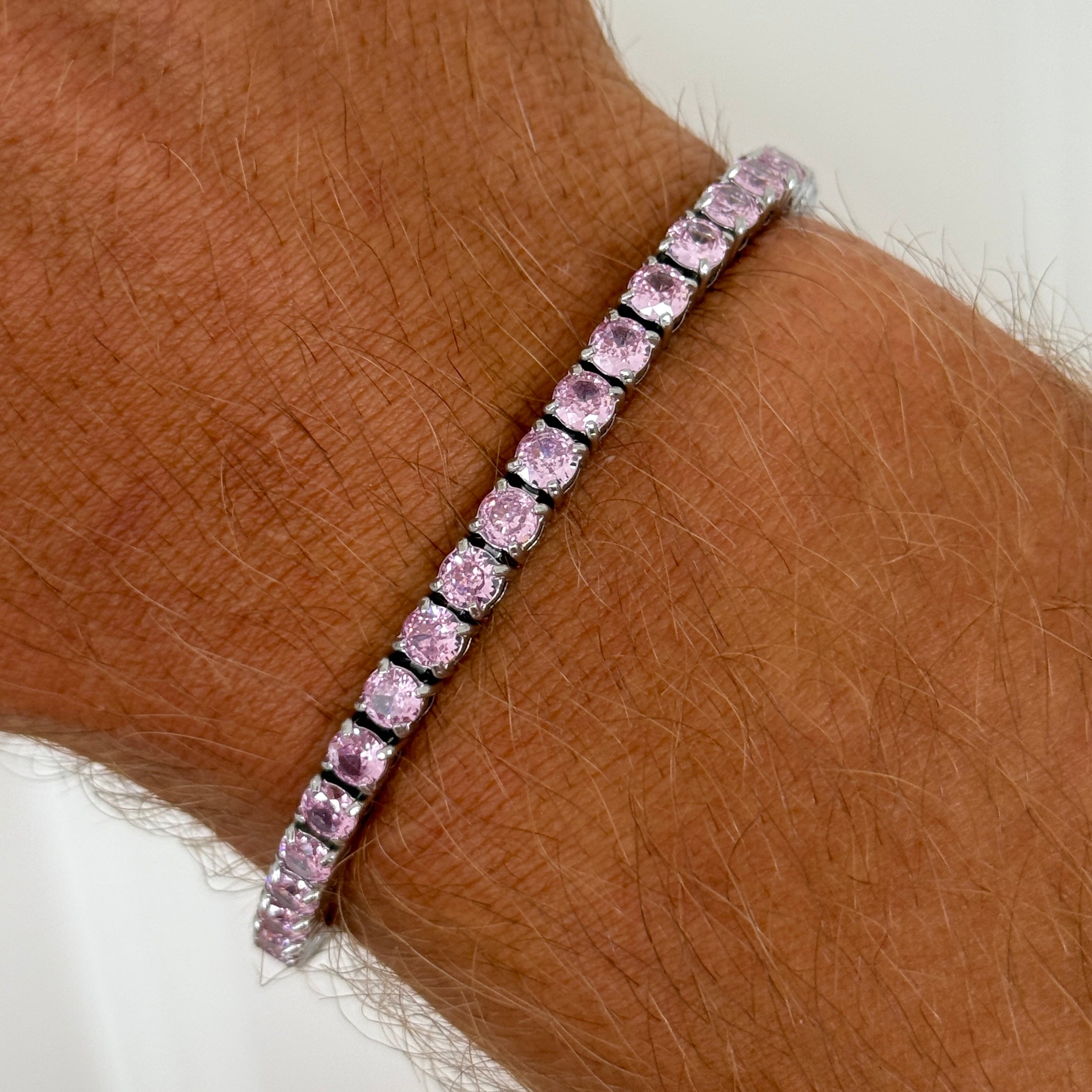 Tennis bracelet pink diamond 4mm Emils Jewellery Premium jewelry Online Shop