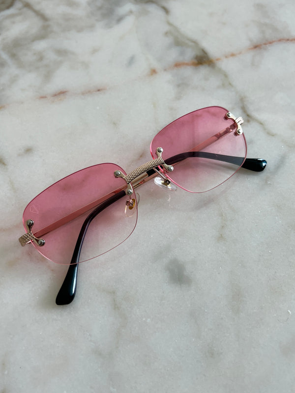 Coral pink Emils Jewellery vintage style sunglasses