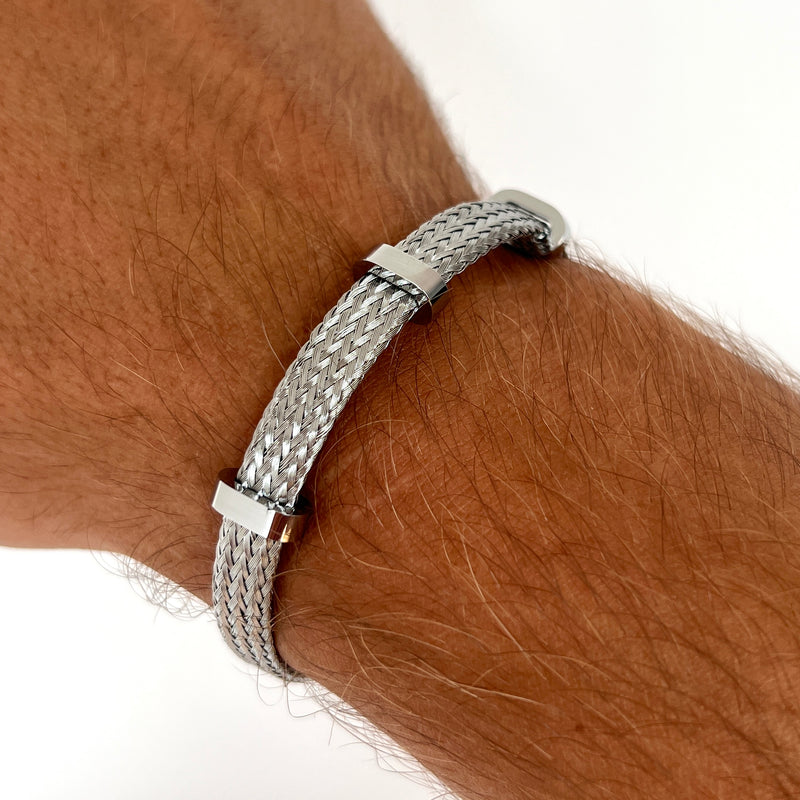 Pulseira de aço inoxidável Trinity bangle  Emils Jewellery  Loja online