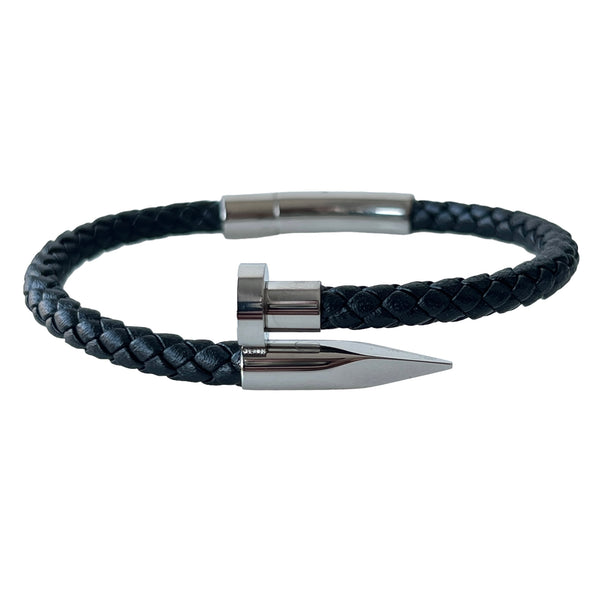 Couro nail bracelet preto Emils Jewellery Loja online