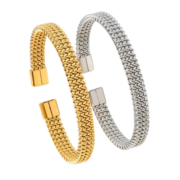 Woven steel titan bangle Emils Jewellery mens bracelets Online Shop