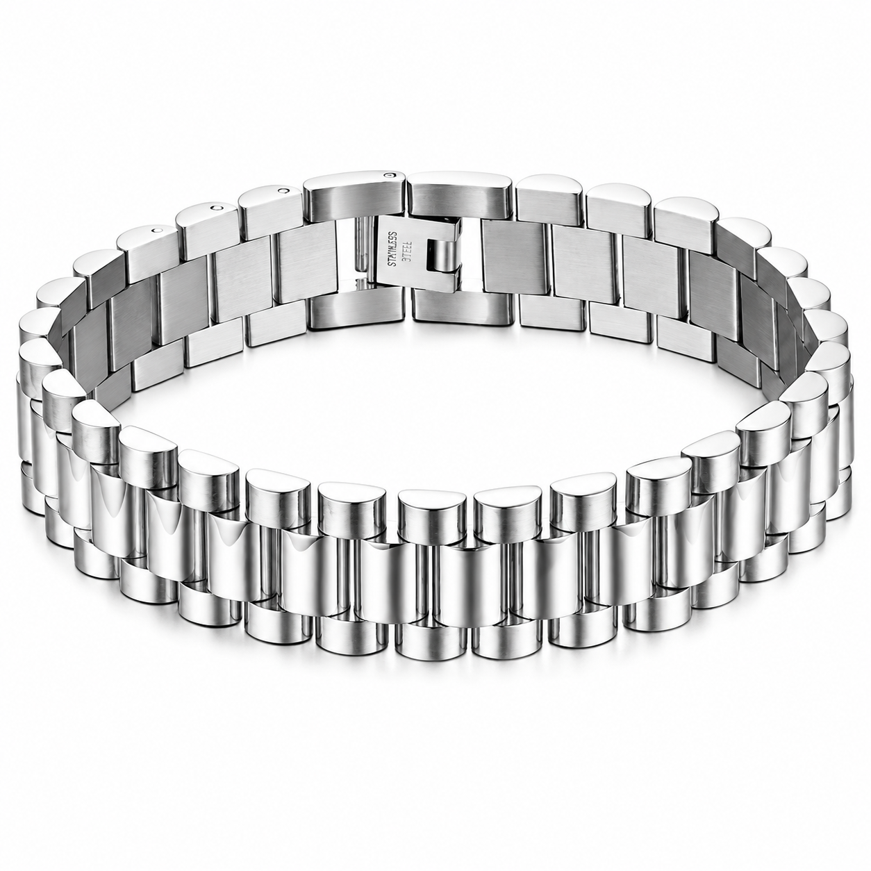 President bracelet steel by Emils Jewellery Mens bracelet Online Shop Perfect bracelet for watch enthusiasts and collectors. Premium Water proof mens bracelet