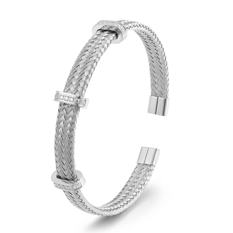 Pulseira de aço inoxidável Brilhante Trinity bangle  Emils Jewellery  Loja online