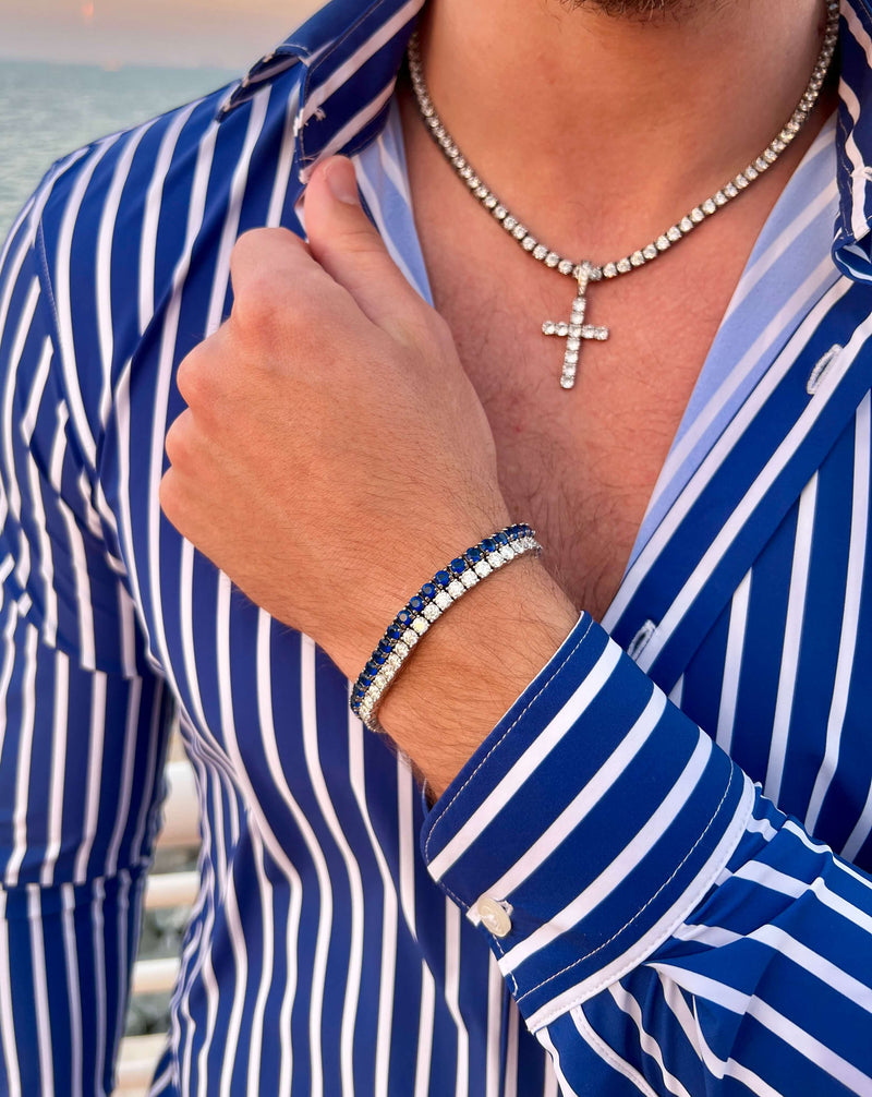 Bracciale da tennis stile zaffiro blu Emils Jewellery Bracciale online