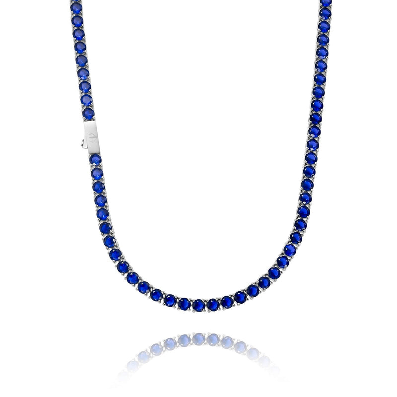 Chaîne de tennis 4mm bleu 50cm Saphir Emils Jewellery Boutique en ligne